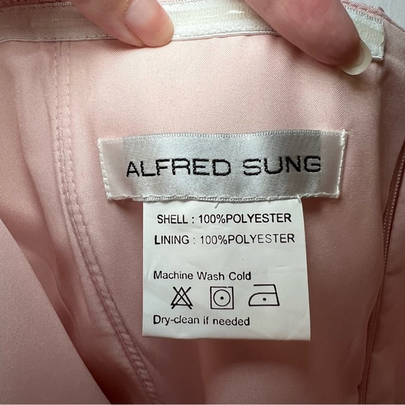 NWT Alfred Sung Strapless Pleated Maxi Dress - Picture 6 of 7